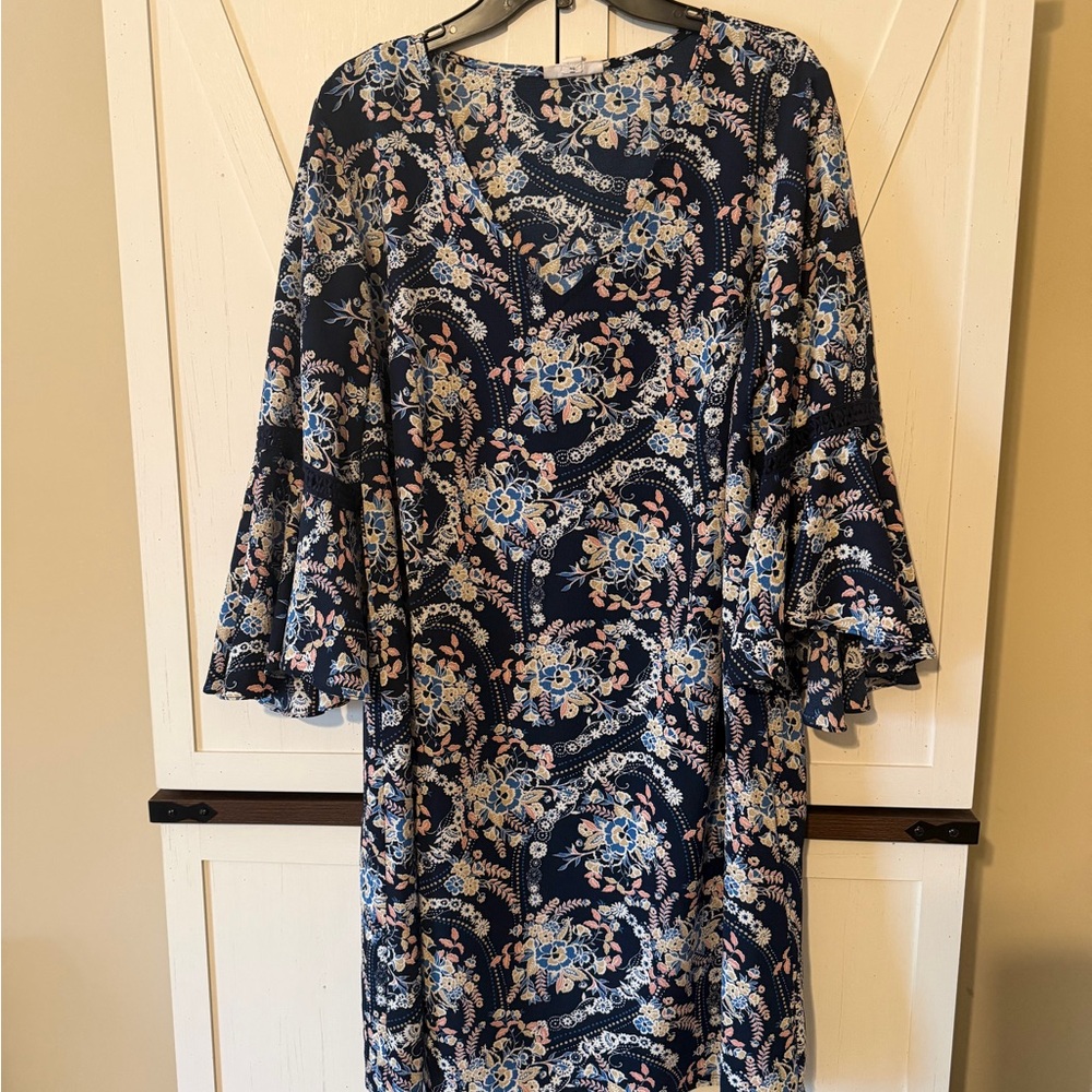 Westport Navy Floral Long Sleeve Dress